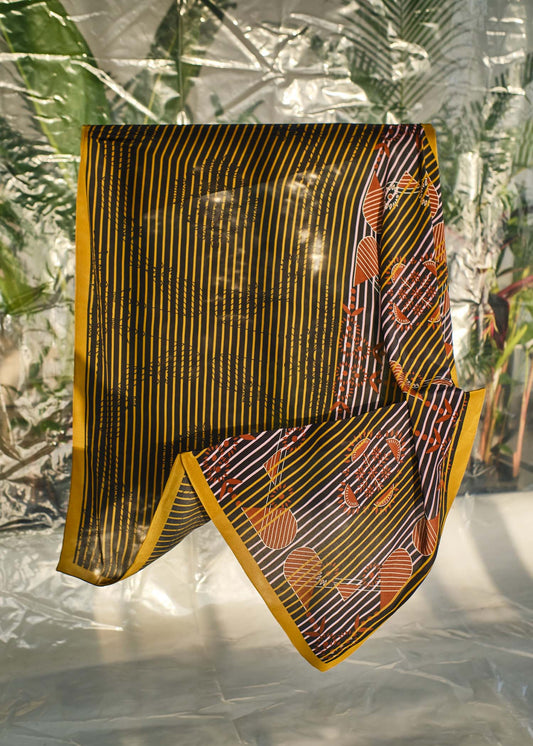 Aso Mustard - Silk Square Scarf