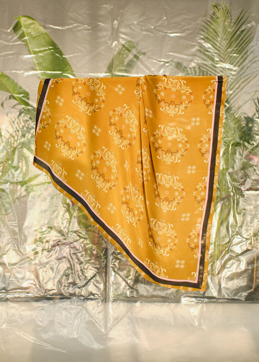 Ieena Mustard - Silk Square Scarf